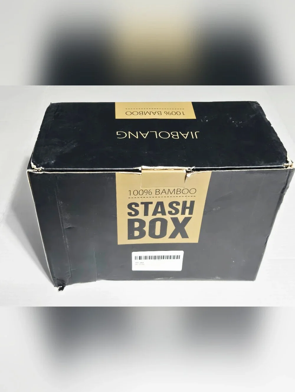 Bamboo Stash Box with Combination Lock Black Storage Organizer NEW